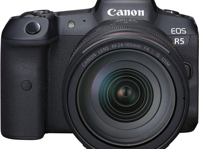 Canon EOS R5 Systemkamera mit 24-105mm f4 L RF Standardzoom-Objektiv
